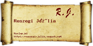 Reszegi Júlia névjegykártya
