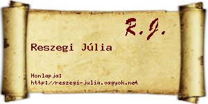 Reszegi Júlia névjegykártya