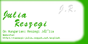 julia reszegi business card